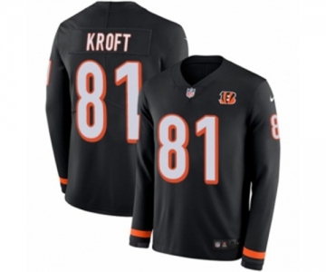 Youth Nike Cincinnati Bengals #81 Tyler Kroft Limited Black Therma Long Sleeve NFL Jersey