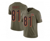 Youth Nike Cincinnati Bengals #81 Tyler Kroft Limited Olive 2017 Salute to Service NFL Jersey