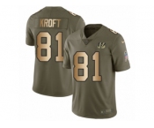 Youth Nike Cincinnati Bengals #81 Tyler Kroft Limited Olive Gold 2017 Salute to Service NFL Jersey