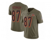 Youth Nike Cincinnati Bengals #87 C.J. Uzomah Limited Olive 2017 Salute to Service NFL Jersey