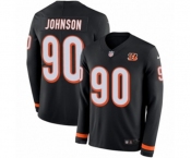 Youth Nike Cincinnati Bengals #90 Michael Johnson Limited Black Therma Long Sleeve NFL Jersey