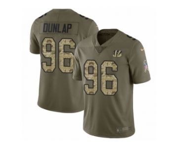 Youth Nike Cincinnati Bengals #96 Carlos Dunlap Limited Olive Camo 2017 Salute to Service NFL Jersey