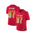 Youth Nike Cincinnati Bengals #97 Geno Atkins Red Stitched NFL Limited AFC 2018 Pro Bowl Jerse