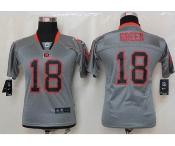 nike youth nfl jerseys cincinnati bengals #18 green grey[nike lights out]