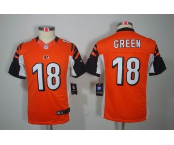 nike youth nfl jerseys cincinnati bengals #18 green orange[nike limited]