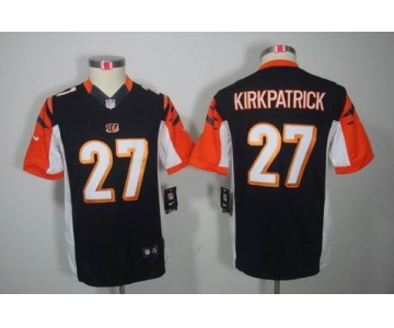 nike youth nfl jerseys cincinnati bengals #27 kirkpatrick black[nike limited]