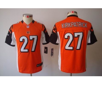 nike youth nfl jerseys cincinnati bengals #27 kirkpatrick orange[nike limited]