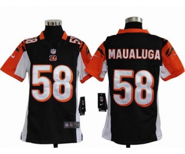 nike youth nfl jerseys cincinnati bengals #58 rey maualuga black[nike]