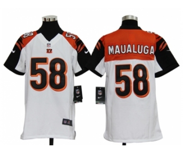 nike youth nfl jerseys cincinnati bengals #58 rey maualuga white[nike]