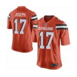 Men's Nike Cleveland Browns #17 Greg Joseph Game Orange Alternate NFL Jersey