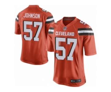 Men's Nike Cleveland Browns #57 Cam Johnson Game Orange Alternate NFL Jersey