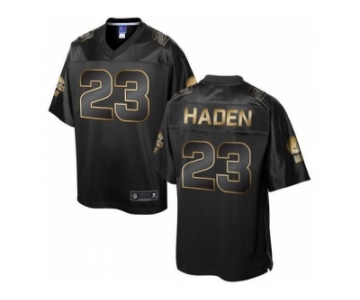 Nike Cleveland Browns #23 Joe Haden Pro Line Black Gold Collection Jersey[Game]