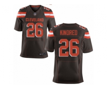 Men Nike Cleveland Browns #26 Derrick Kindred Elite Brown Team Color NFL Jersey