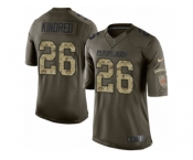 Men Nike Cleveland Browns #26 Derrick Kindred Elite Green Salute to Service NFL Jersey