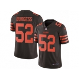 Men Nike Cleveland Browns #52 James Burgess Elite Brown Rush Vapor Untouchable NFL Jersey