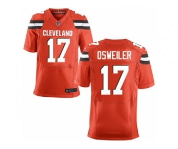 Men's Nike Cleveland Browns #17 Brock Osweiler Elite Orange Alternate NFL Jersey