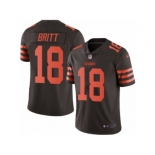 Men's Nike Cleveland Browns #18 Kenny Britt Elite Brown Rush NFL Jersey