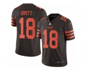 Men's Nike Cleveland Browns #18 Kenny Britt Elite Brown Rush NFL Jersey