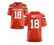 Men's Nike Cleveland Browns #18 Kenny Britt Elite Orange Alternate NFL Jersey