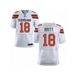 Men's Nike Cleveland Browns #18 Kenny Britt Elite White NFL Jersey