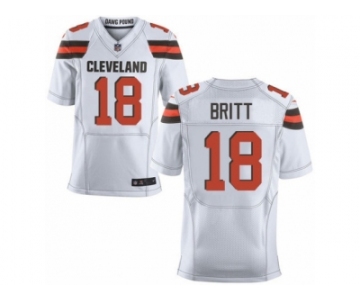 Men's Nike Cleveland Browns #18 Kenny Britt Elite White NFL Jersey