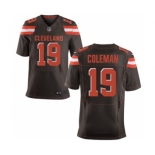 Men's Nike Cleveland Browns #19 Corey Coleman Elite Brown Team Color NFL Jersey