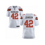 Men's Nike Cleveland Browns #42 Malcolm Johnson Elite White NFL Jersey