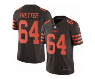 Men's Nike Cleveland Browns #64 JC Tretter Elite Brown Rush NFL Jersey