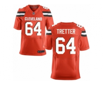 Men's Nike Cleveland Browns #64 JC Tretter Elite Orange Alternate NFL Jersey