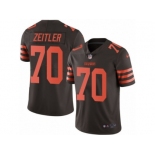 Men's Nike Cleveland Browns #70 Kevin Zeitler Elite Brown Rush NFL Jersey