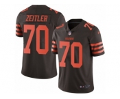 Men's Nike Cleveland Browns #70 Kevin Zeitler Elite Brown Rush NFL Jersey