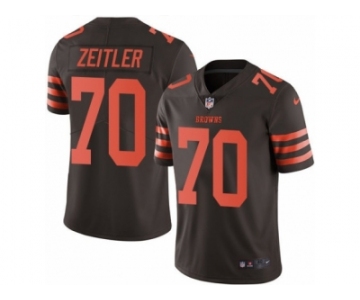 Men's Nike Cleveland Browns #70 Kevin Zeitler Elite Brown Rush NFL Jersey