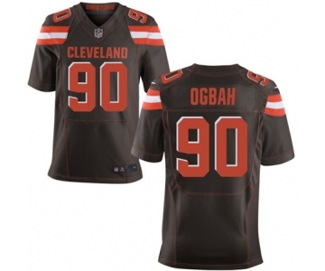 Men's Nike Cleveland Browns #90 Emmanuel Ogbah Elite Brown Team Color NFL Jersey