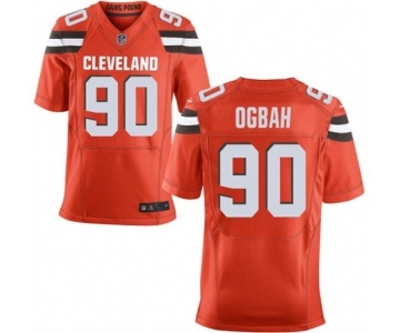 Men's Nike Cleveland Browns #90 Emmanuel Ogbah Elite Orange Alternate NFL Jersey