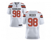 Men's Nike Cleveland Browns #98 Jamie Meder Elite White NFL Jersey