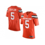 Nike Cleveland Browns #5 Tyrod Taylor Orange Alternate Men Stitched NFL Elite Jersey