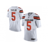 Nike Cleveland Browns #5 Tyrod Taylor White Men Stitched NFL Elite Jersey