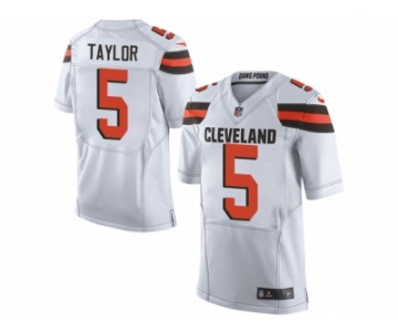 Nike Cleveland Browns #5 Tyrod Taylor White Men Stitched NFL Elite Jersey