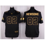 Nike Cleveland Browns #82 Ozzie Newsome Black Pro Line Gold Collection Jersey[Elite]