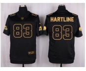 Nike Cleveland Browns #83 Brian Hartline Black Pro Line Gold Collection Jersey[Elite]