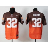 nike nfl jerseys cleveland browns #32 brown brown-orange[Elite drift fashion][second version]