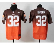 nike nfl jerseys cleveland browns #32 brown brown-orange[Elite drift fashion][second version]