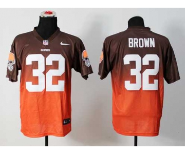 nike nfl jerseys cleveland browns #32 brown brown-orange[Elite drift fashion][second version]