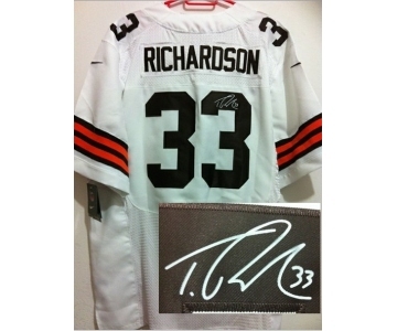 nike nfl jerseys cleveland browns #33 richardson white[Elite signature]