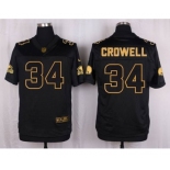 nike nfl jerseys cleveland browns #34 crowell black gold collection[Elite]