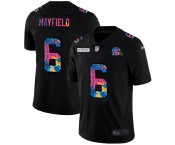 Cleveland Browns #6 Baker Mayfield Men's Nike Multi-Color Black 2020 NFL Crucial Catch Vapor Untouchable Limited Jersey