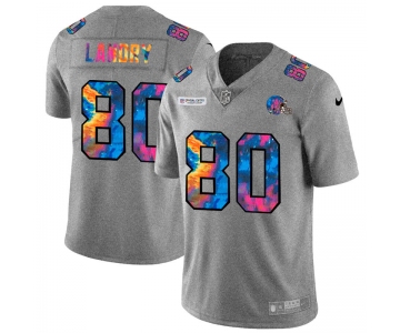 Cleveland Browns #80 Jarvis Landry Men's Nike Multi-Color 2020 NFL Crucial Catch NFL Jersey Greyheather