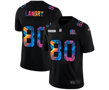 Cleveland Browns #80 Jarvis Landry Men's Nike Multi-Color Black 2020 NFL Crucial Catch Vapor Untouchable Limited Jersey