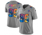 Cleveland Browns #95 Myles Garrett Men's Nike Multi-Color 2020 NFL Crucial Catch NFL Jersey Greyheather