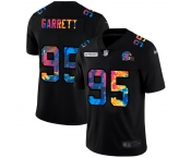 Cleveland Browns #95 Myles Garrett Men's Nike Multi-Color Black 2020 NFL Crucial Catch Vapor Untouchable Limited Jersey